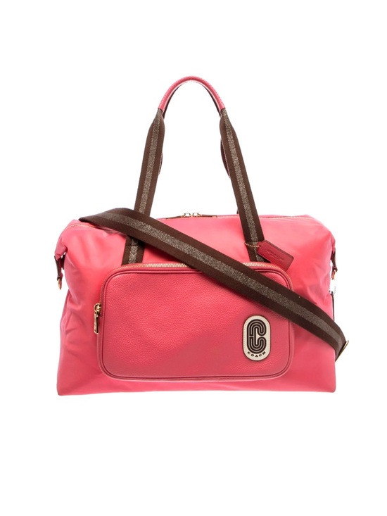 Coach Handbags - Coach Court Pink Travel Duffel with Front Pouch